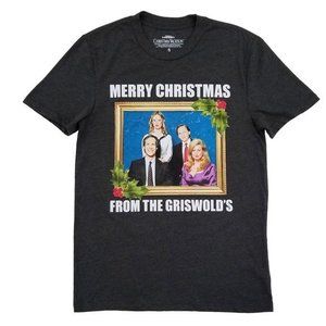 National Lampoons Christmas Vacation Mens Gray Merry Christmas T-Shirt